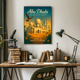 Abu Dhabi Tradition Meets Modernity Poster PosterGoat