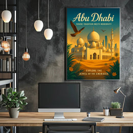 Abu Dhabi Tradition Meets Modernity Poster PosterGoat