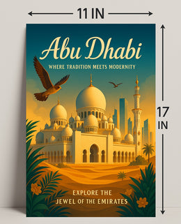 Abu Dhabi Tradition Meets Modernity Poster PosterGoat