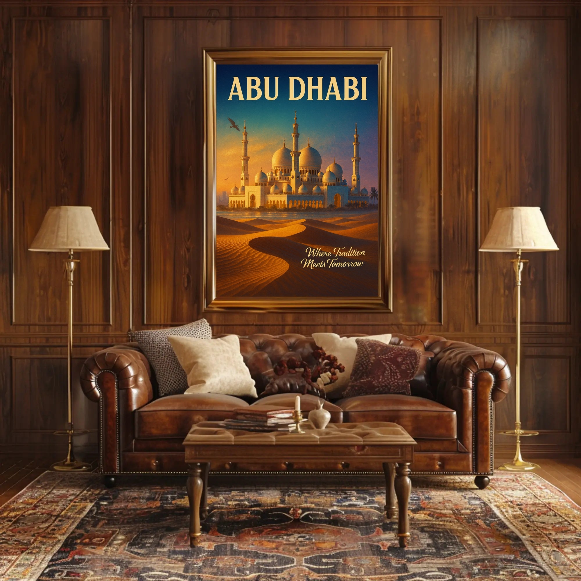 Abu Dhabi Traditional Meets Modern Poster PosterGoat