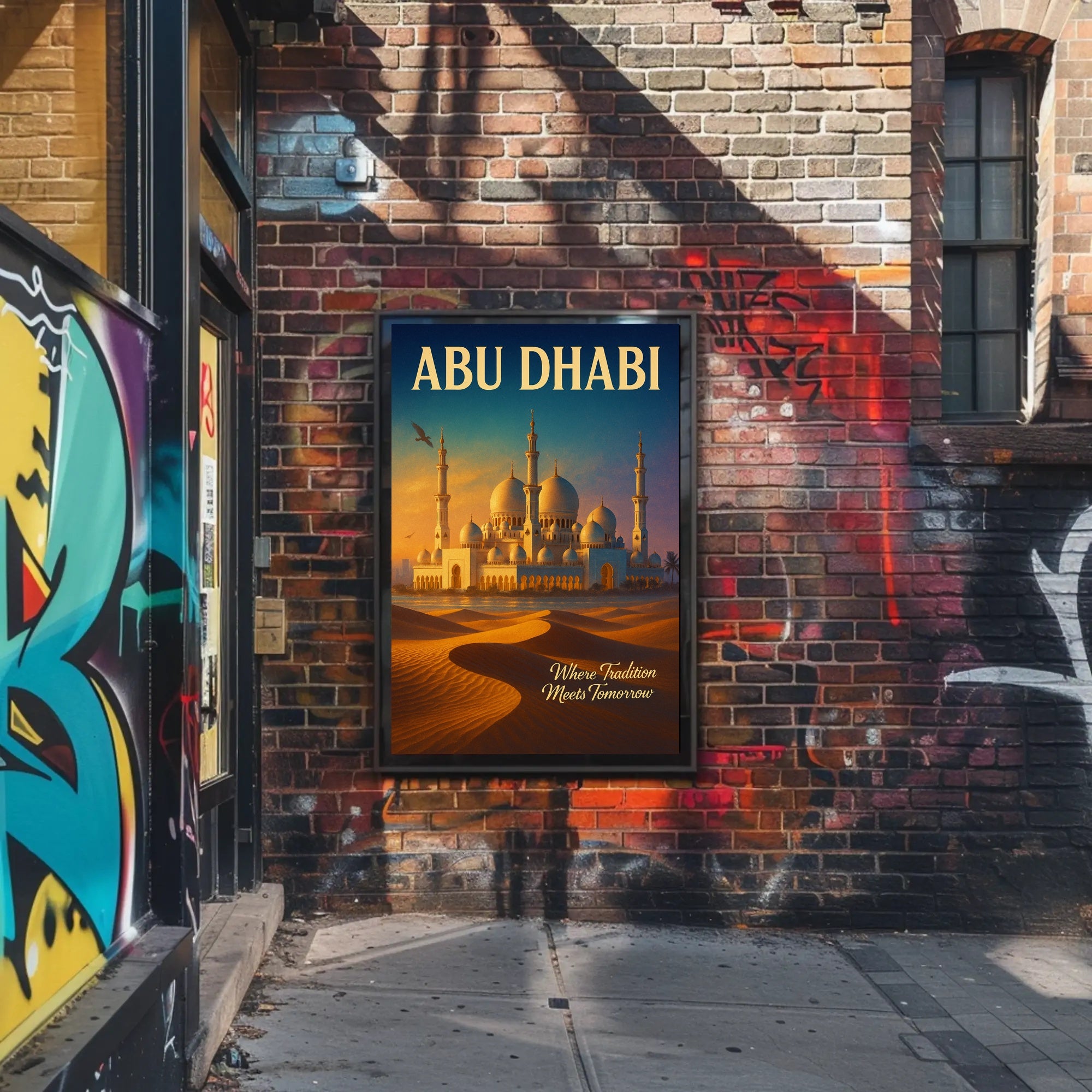 Abu Dhabi Traditional Meets Modern Poster PosterGoat