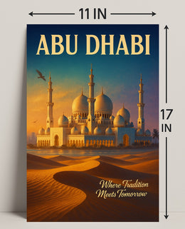 Abu Dhabi Traditional Meets Modern Poster PosterGoat