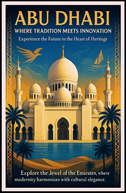 Abu Dhabi Where Tradition Meets Innovation Poster PosterGoat