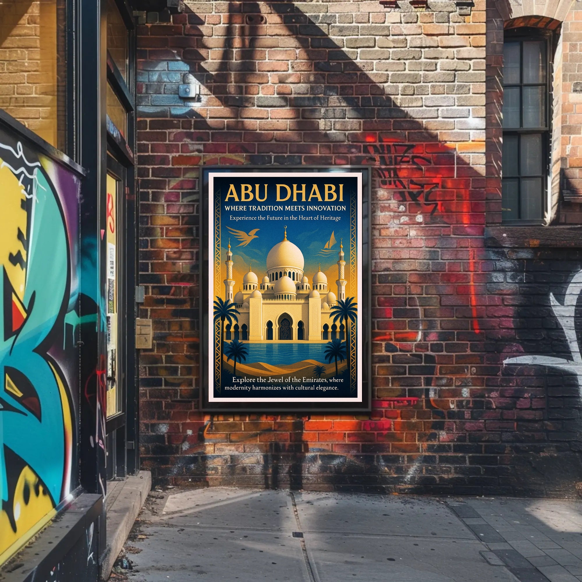Abu Dhabi Where Tradition Meets Innovation Poster PosterGoat