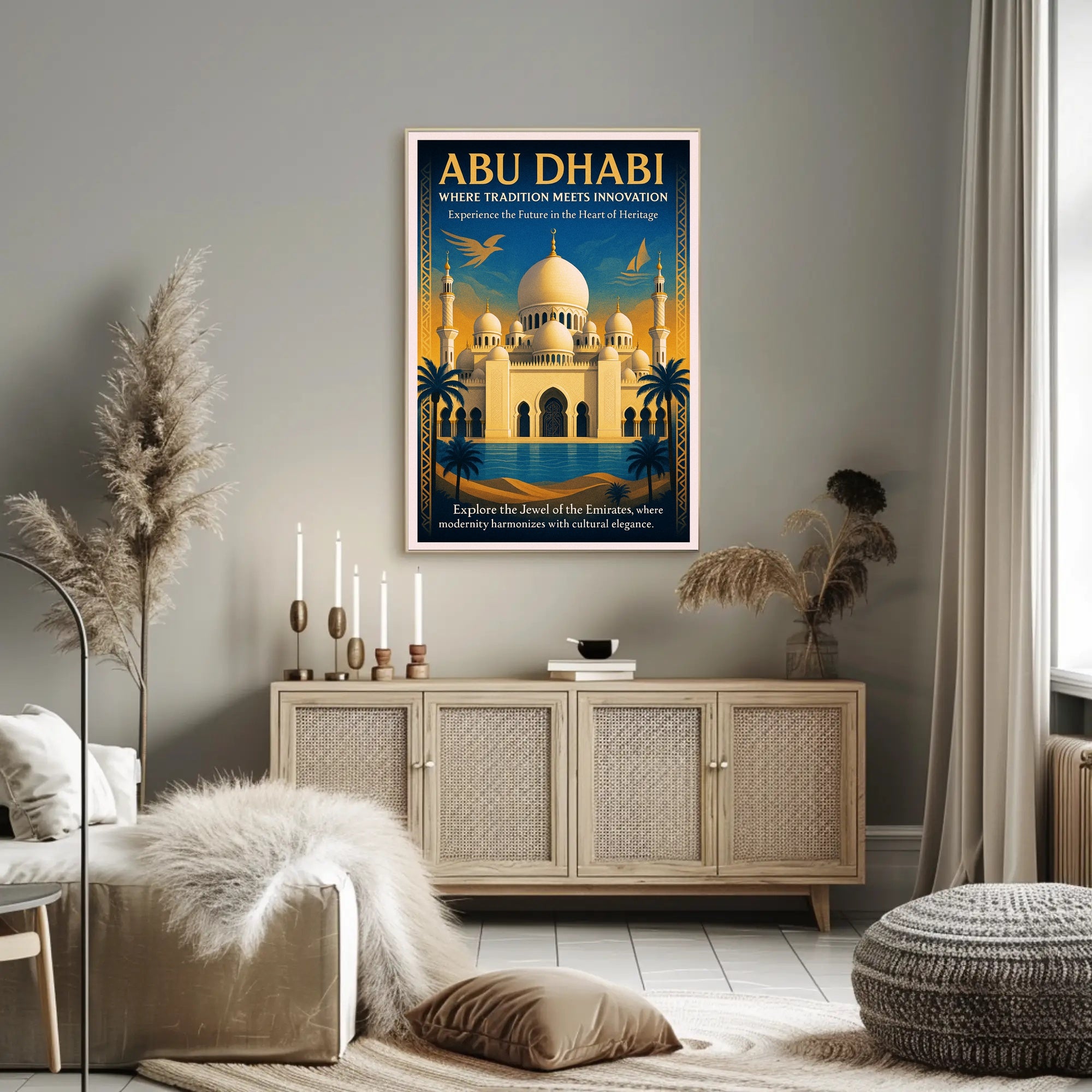 Abu Dhabi Where Tradition Meets Innovation Poster PosterGoat