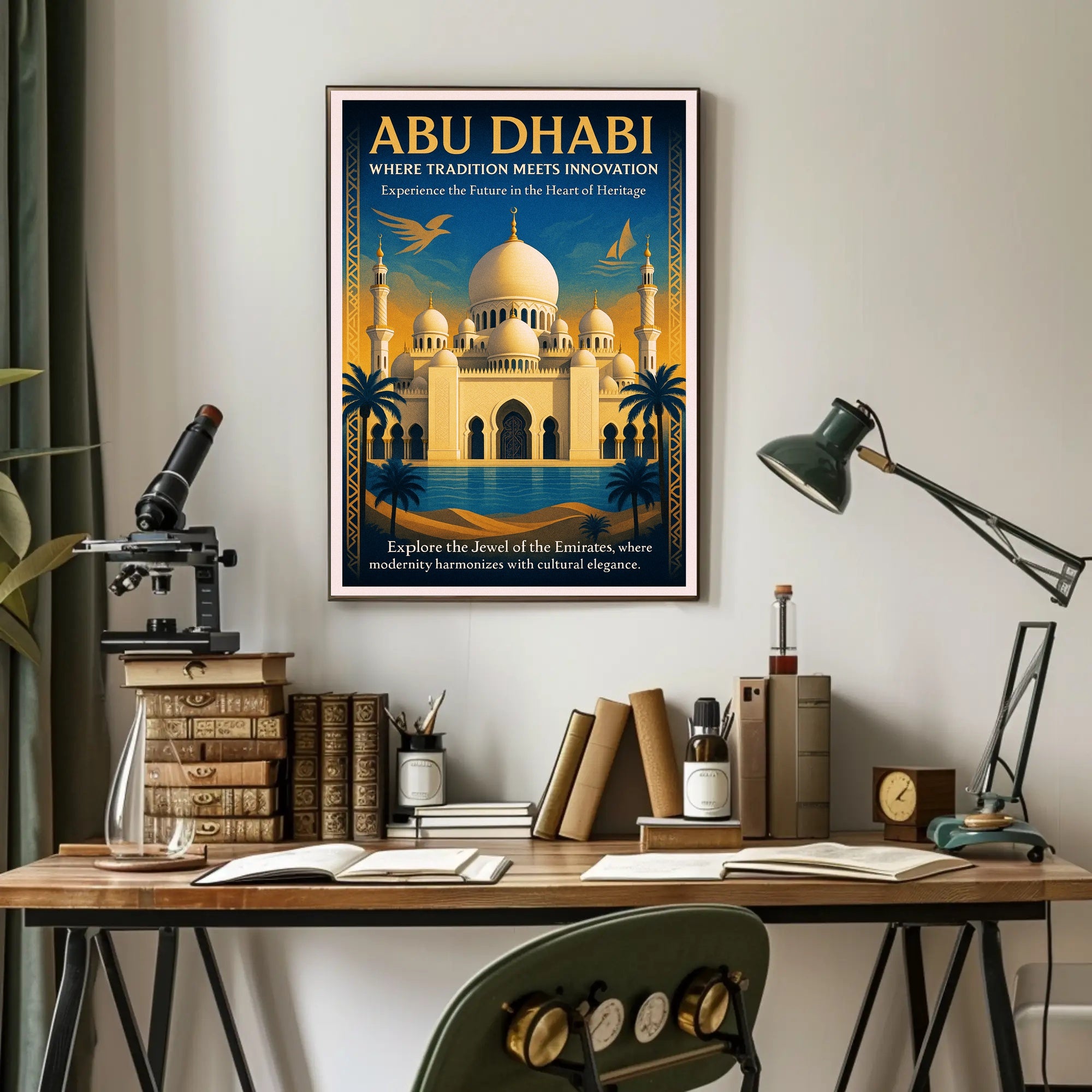 Abu Dhabi Where Tradition Meets Innovation Poster PosterGoat