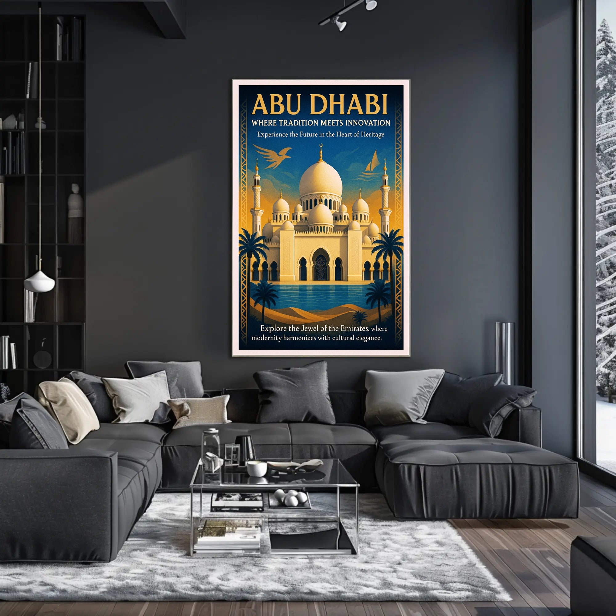 Abu Dhabi Where Tradition Meets Innovation Poster PosterGoat