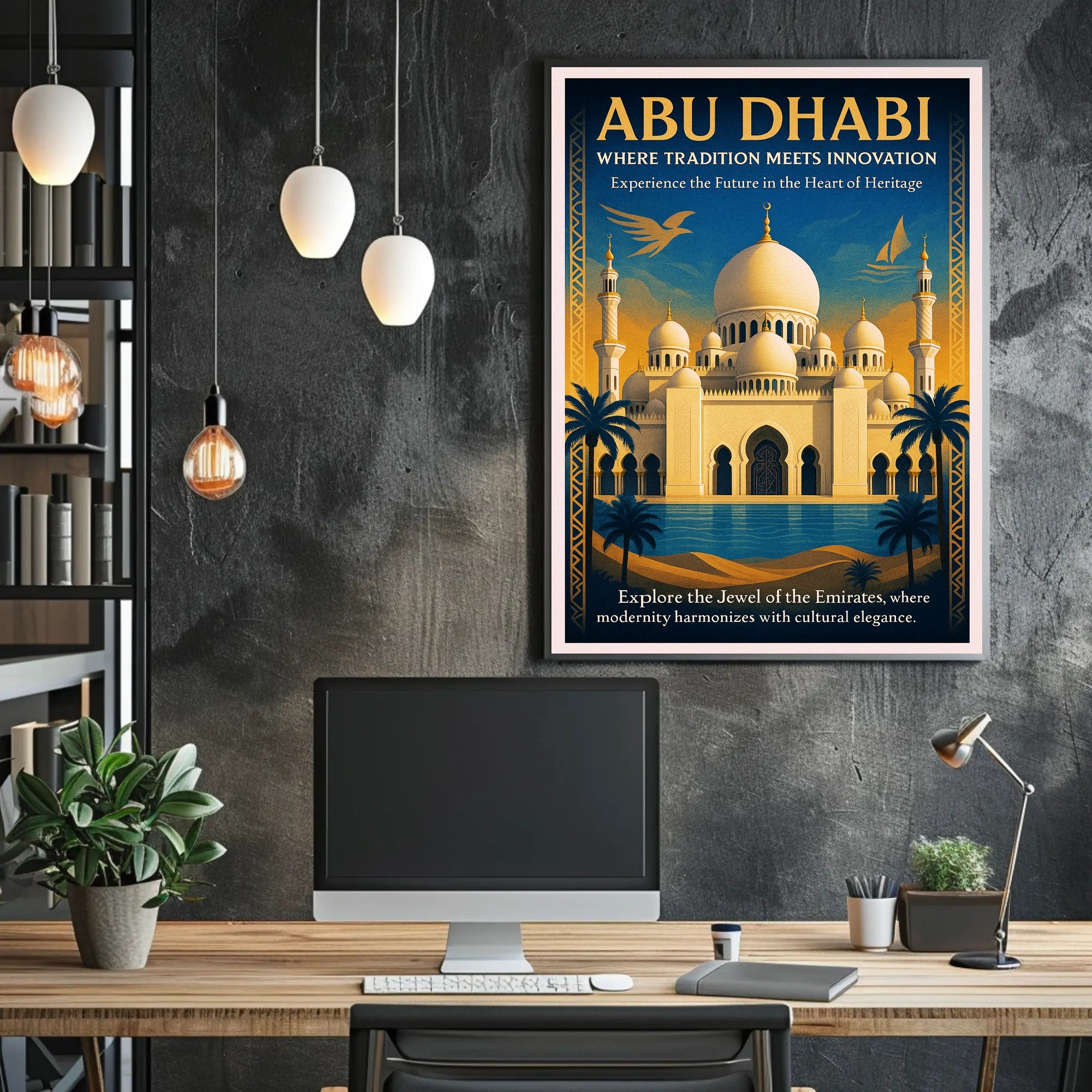 Abu Dhabi Where Tradition Meets Innovation Poster PosterGoat