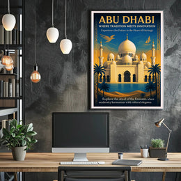 Abu Dhabi Where Tradition Meets Innovation Poster PosterGoat