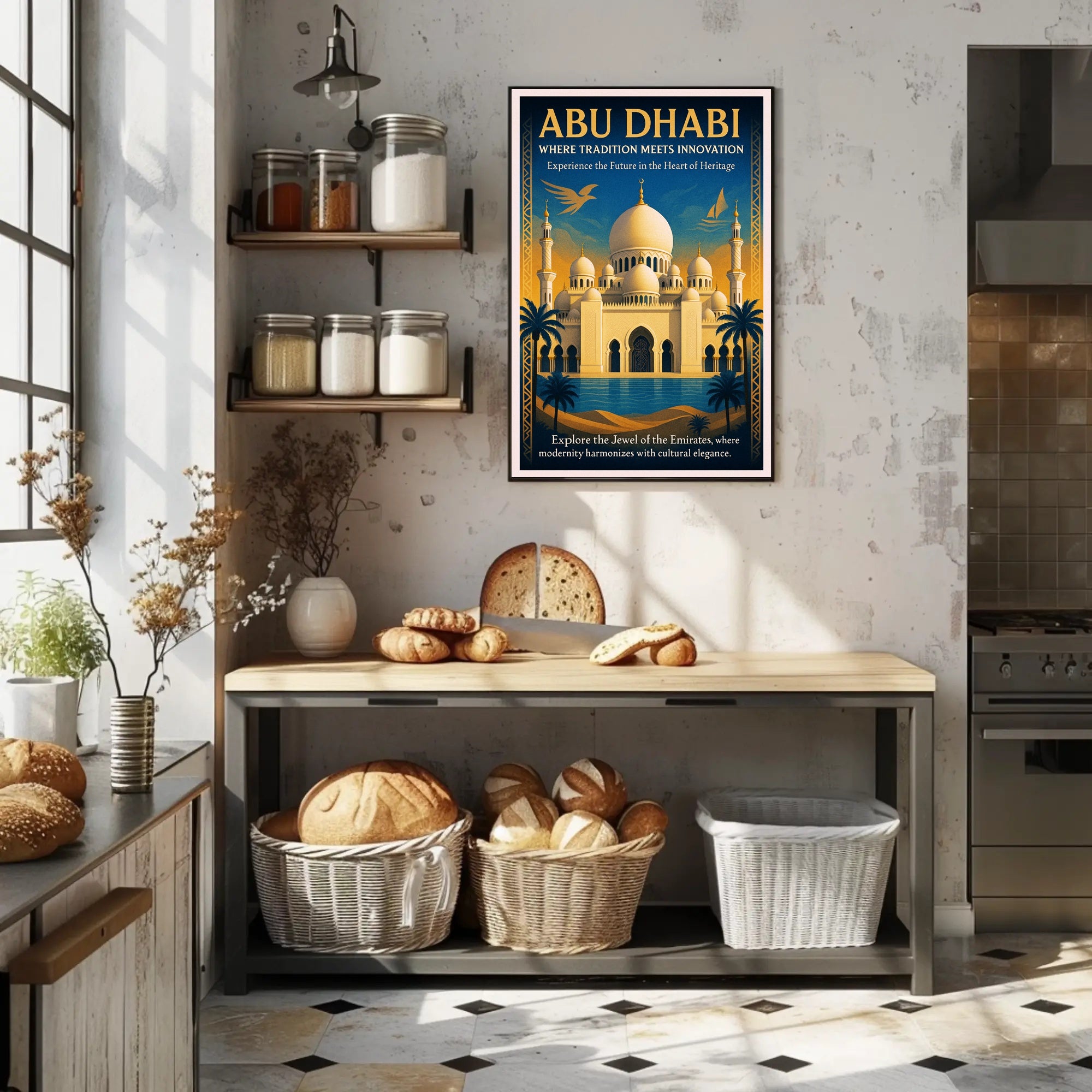 Abu Dhabi Where Tradition Meets Innovation Poster PosterGoat