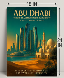 Abu Dhabi Where Tradition Meets Tomorrow Poster PosterGoat