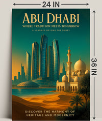 Abu Dhabi Where Tradition Meets Tomorrow Poster PosterGoat