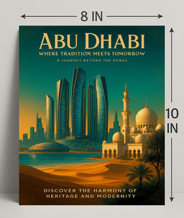 Abu Dhabi Where Tradition Meets Tomorrow Poster PosterGoat