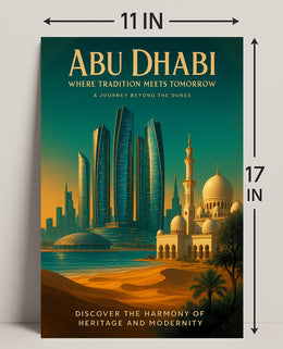Abu Dhabi Where Tradition Meets Tomorrow Poster PosterGoat