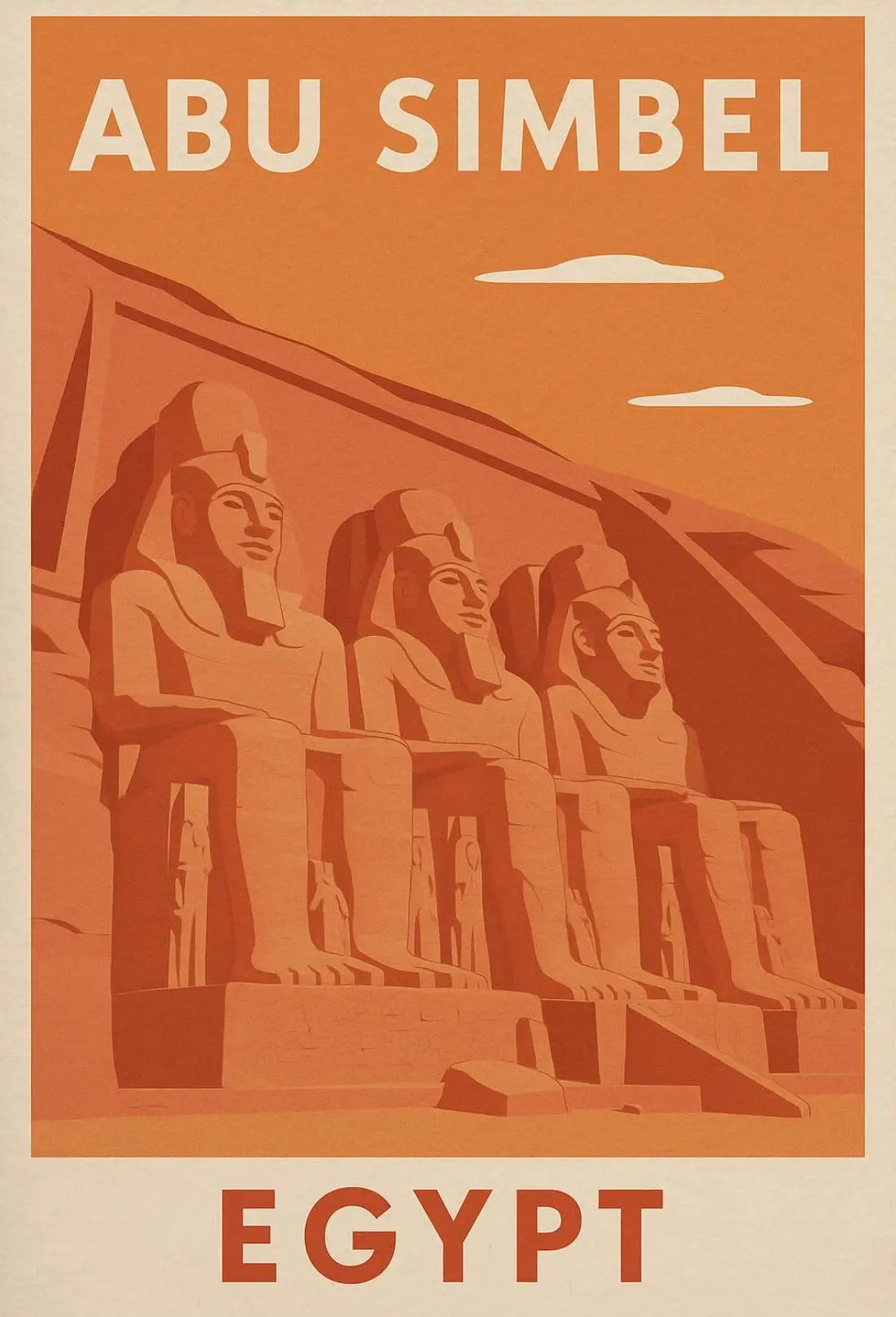 Abu Simbel Egypt Vintage Travel Poster PosterGoat