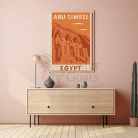 Abu Simbel Egypt Vintage Travel Poster PosterGoat