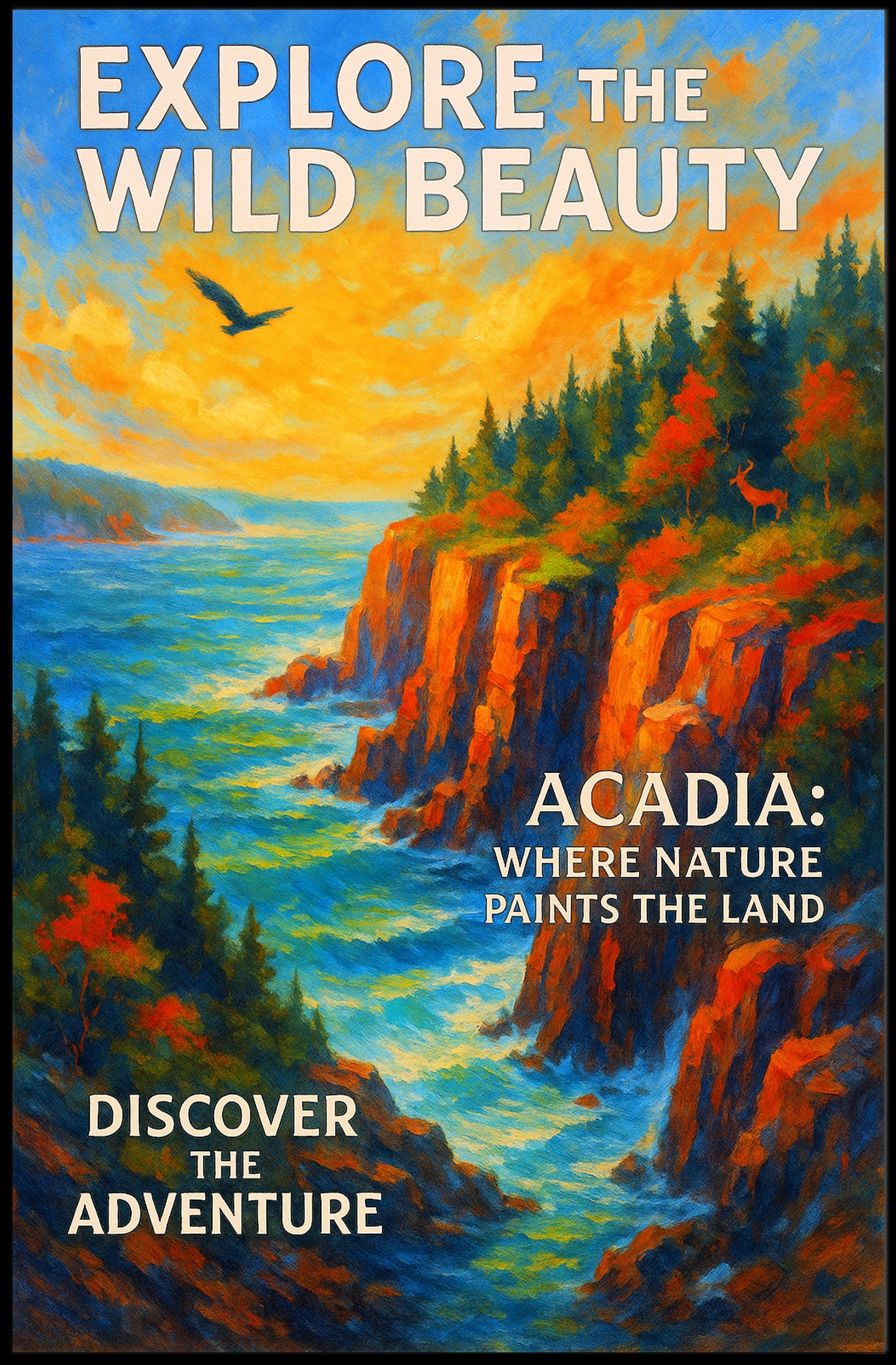 Acadia National Park Autumn Adventure National Park Poster PosterGoat