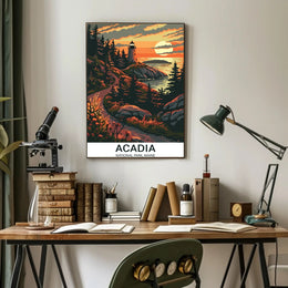 Acadia National Park Scenic Lighthouse National Park Poster PosterGoat