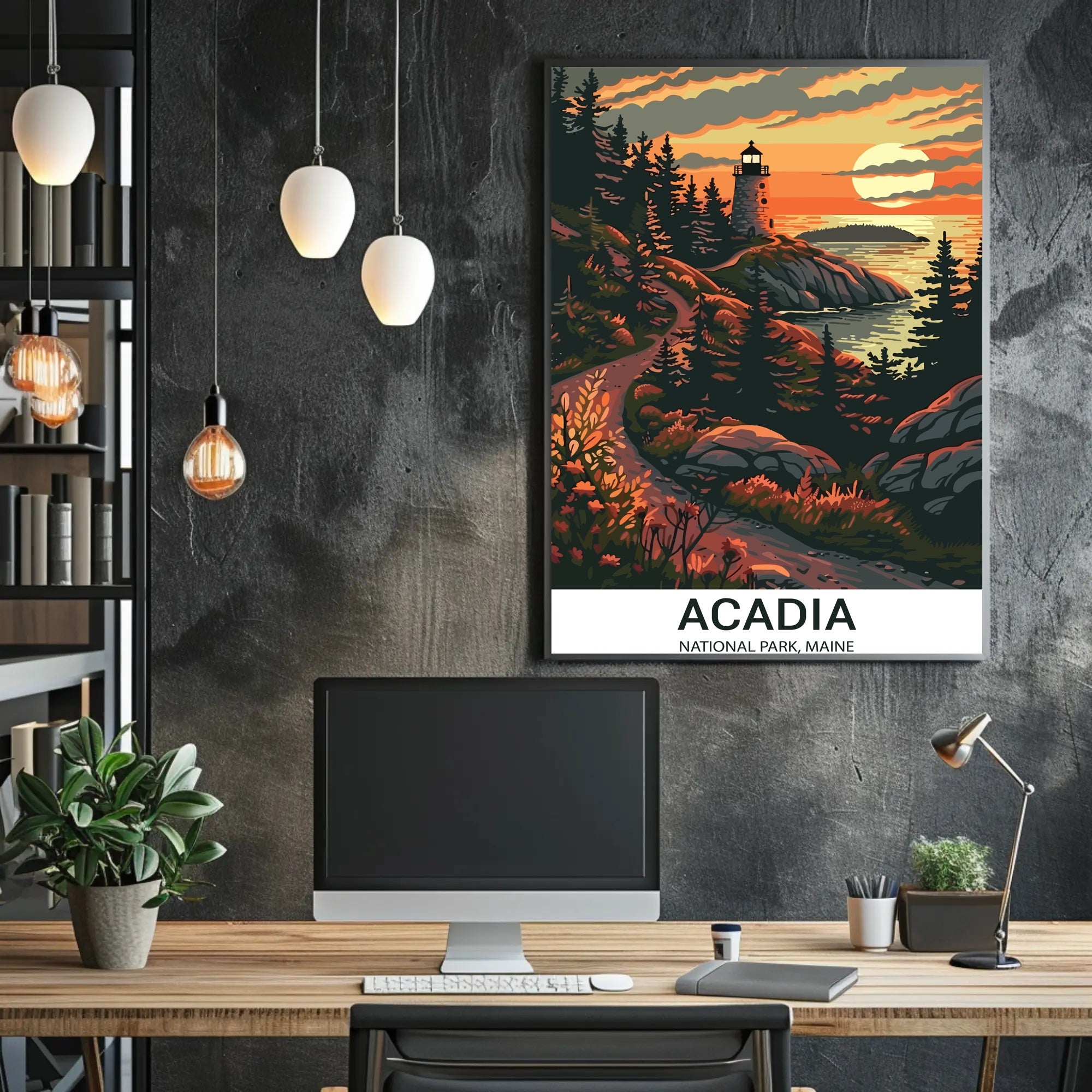 Acadia National Park Scenic Lighthouse National Park Poster PosterGoat