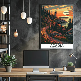 Acadia National Park Scenic Lighthouse National Park Poster PosterGoat