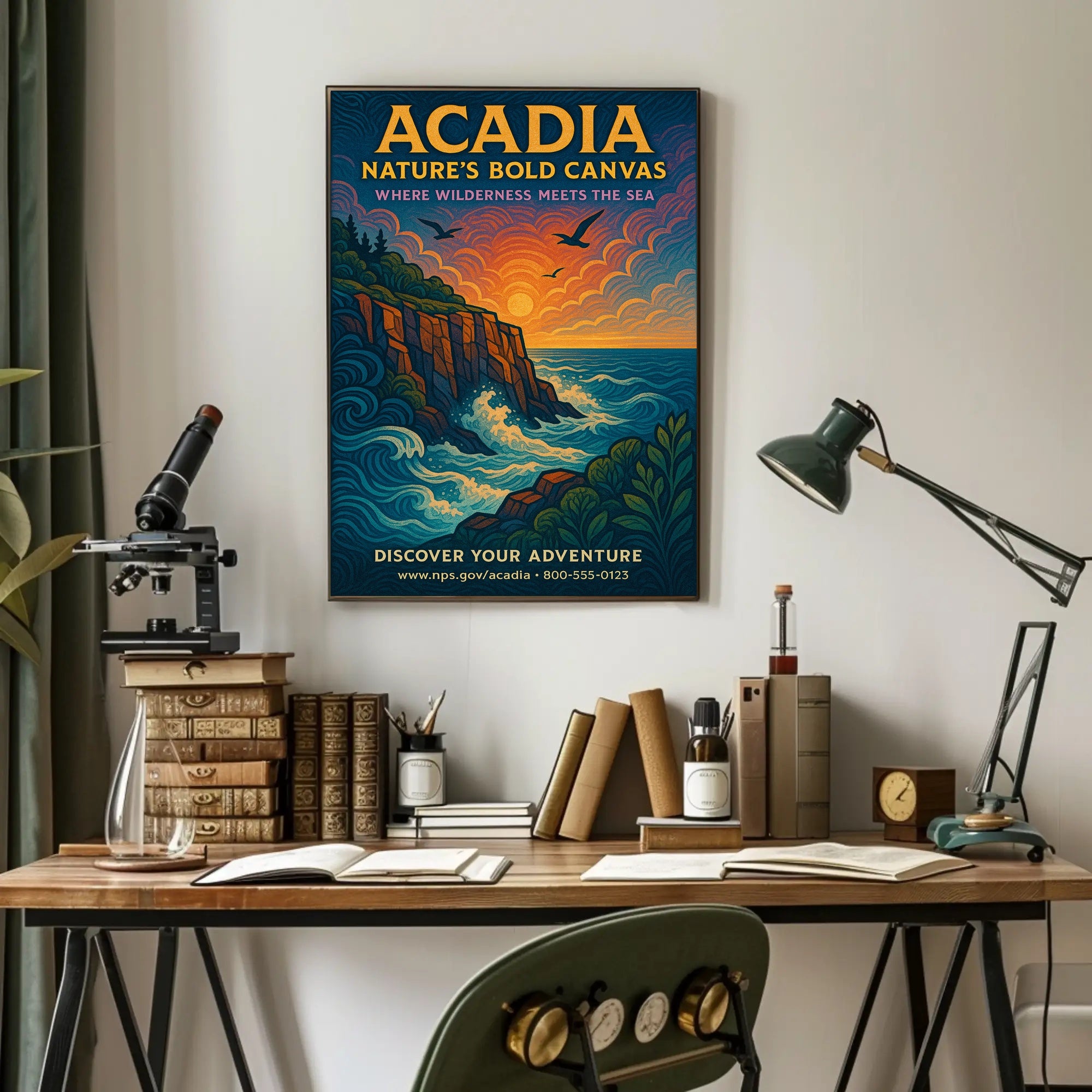 Acadia Natures Bold Canvas Poster PosterGoat