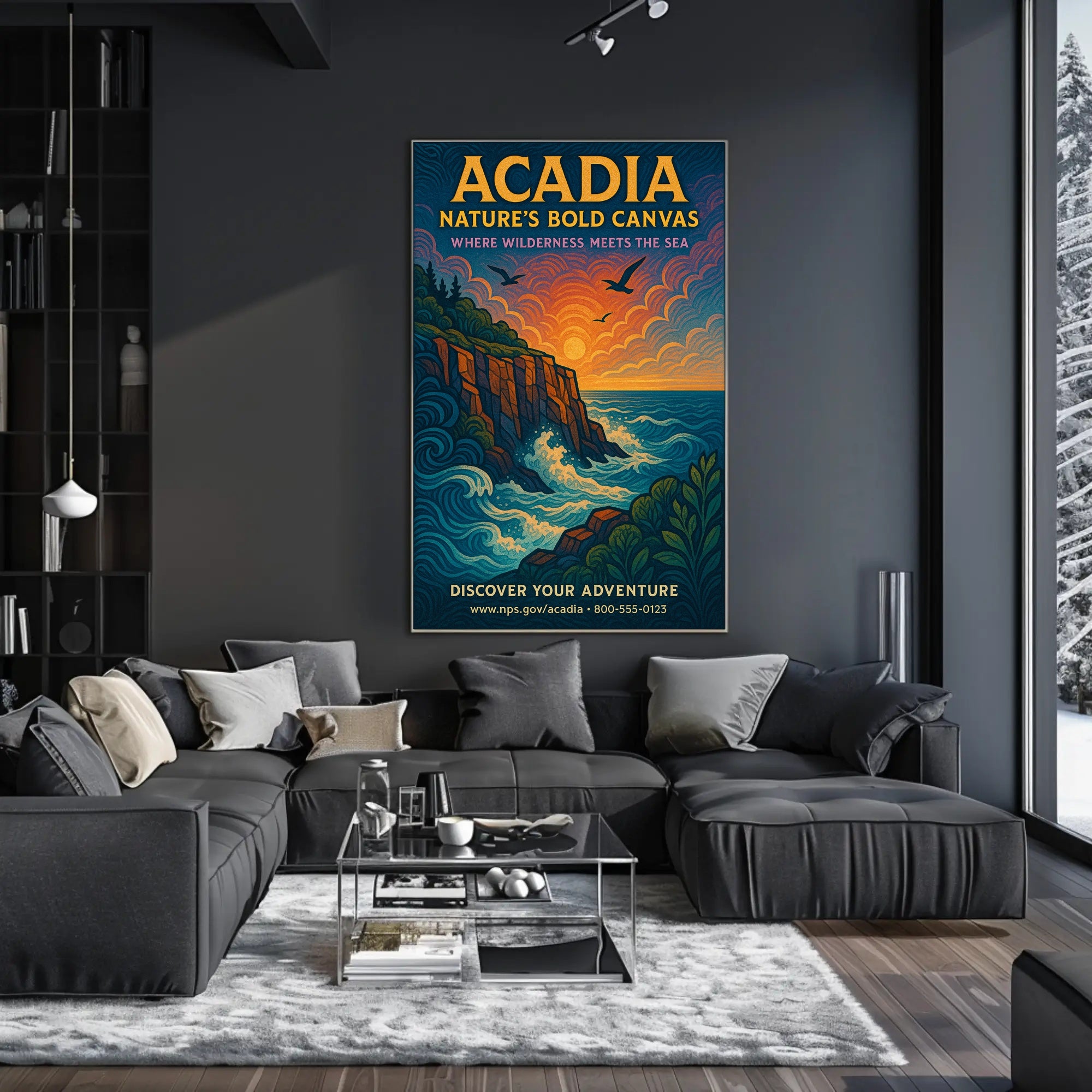 Acadia Natures Bold Canvas Poster PosterGoat