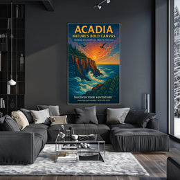 Acadia Natures Bold Canvas Poster PosterGoat