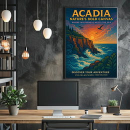Acadia Natures Bold Canvas Poster PosterGoat