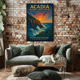 Acadia Natures Bold Canvas Poster PosterGoat