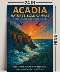 Acadia Natures Bold Canvas Poster PosterGoat
