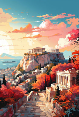 Acropolis in Athens, Greece Heritage Travel Poster PosterGoat