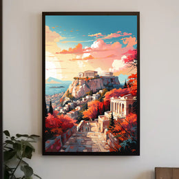 Acropolis in Athens, Greece Heritage Travel Poster PosterGoat
