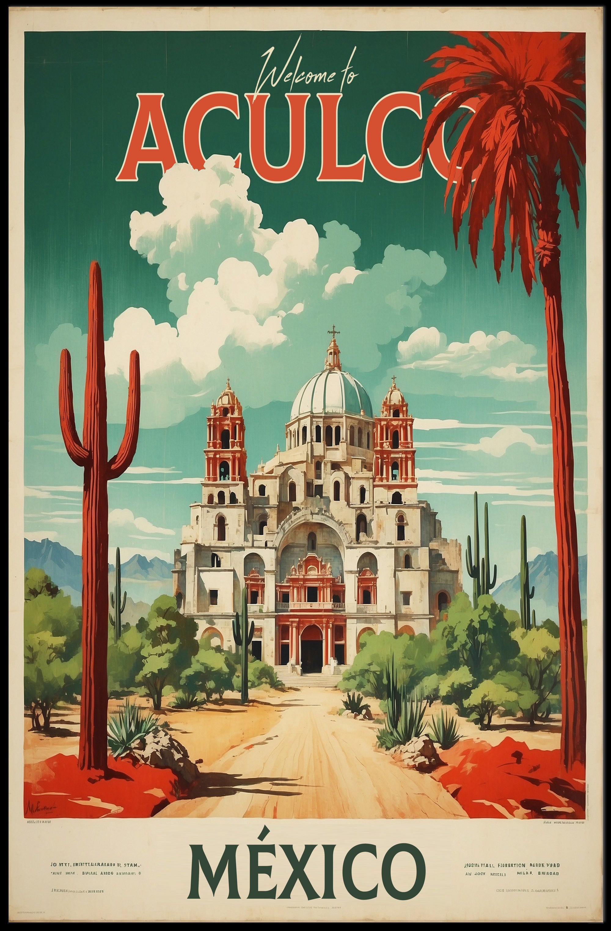 Aculco Travel Poster: Vintage Mexican Desert Aesthetic PosterGoat