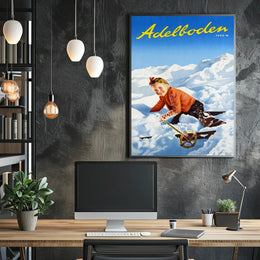 Adelboden Winter Adventure Poster PosterGoat