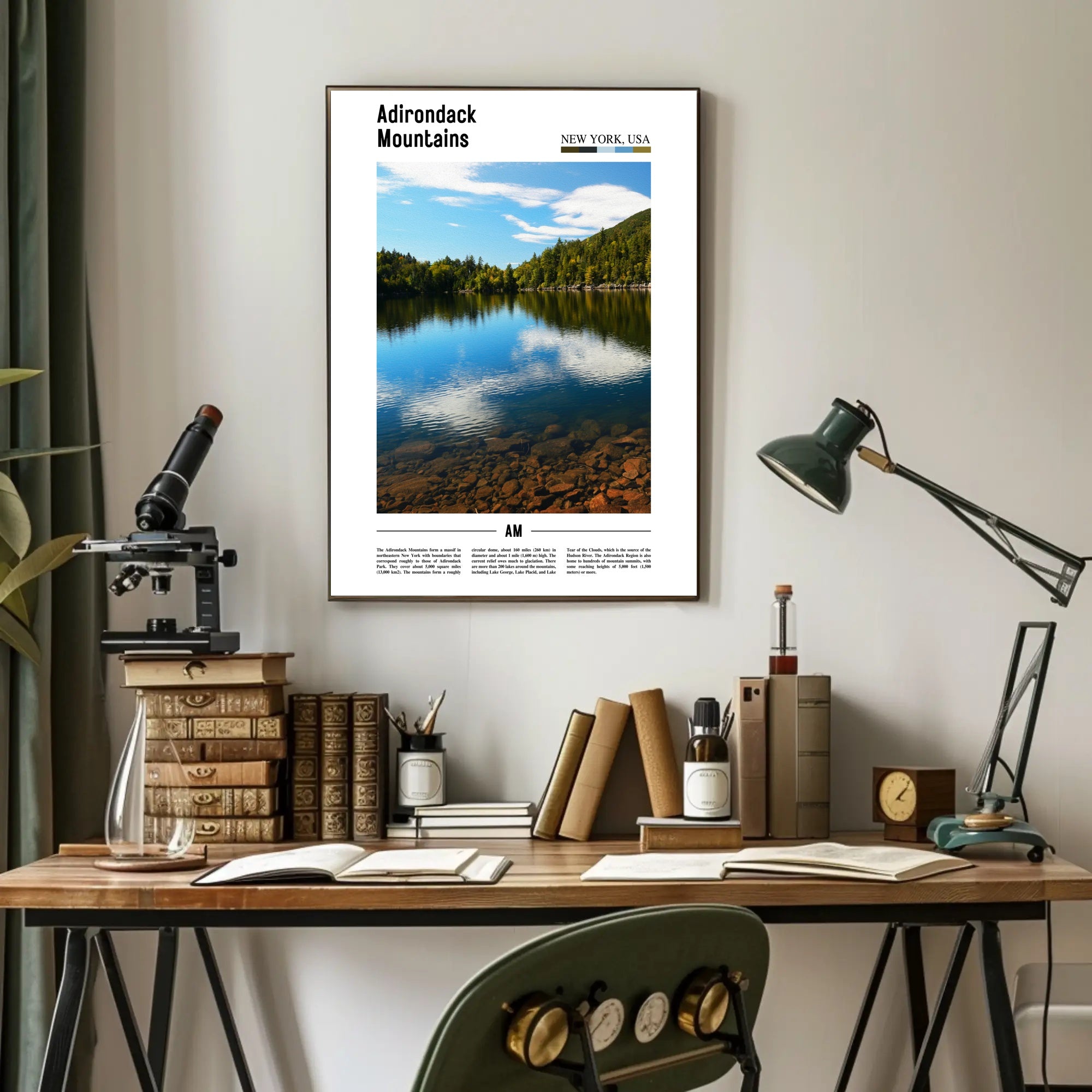 Adirondack Serenity Scenic View Travel Poster PosterGoat
