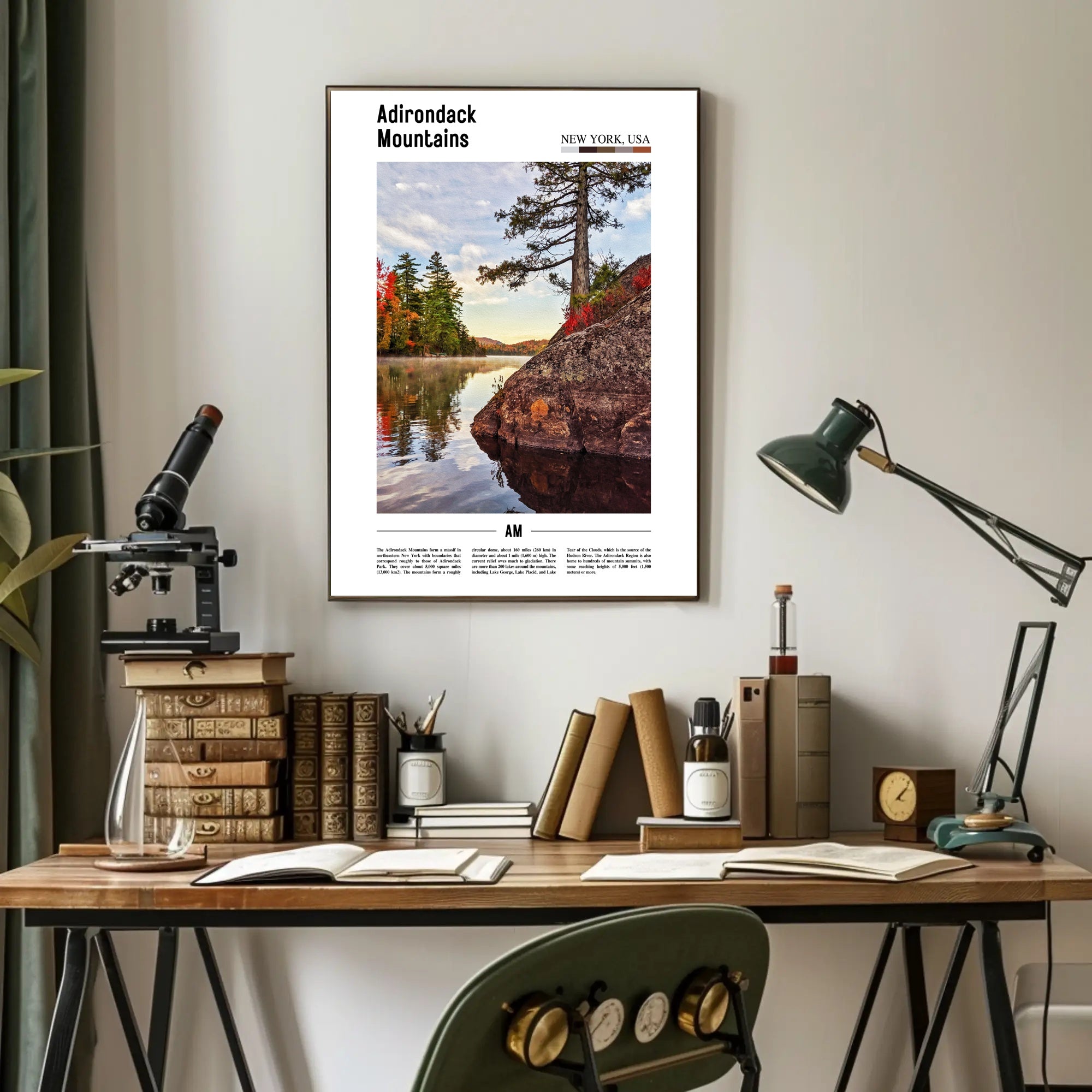 Adirondack Tranquility Lake View National Park Poster PosterGoat
