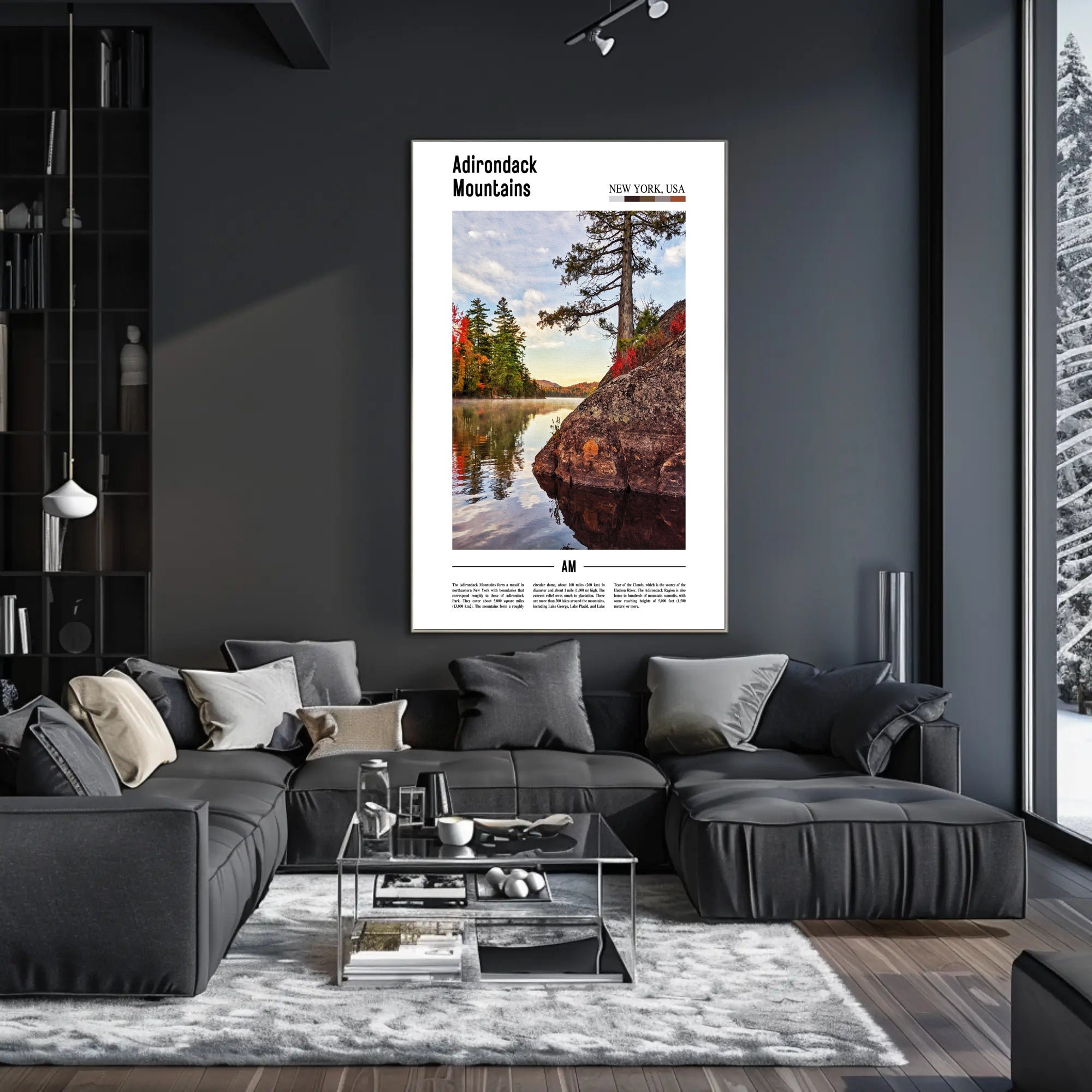 Adirondack Tranquility Lake View National Park Poster PosterGoat