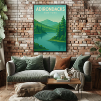 Adirondacks New York Minimalist Nature Travel Poster PosterGoat