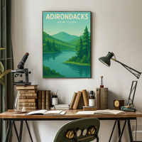 Adirondacks New York Minimalist Nature Travel Poster PosterGoat