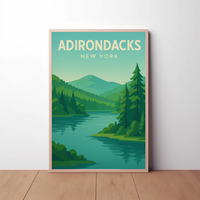 Adirondacks New York Minimalist Nature Travel Poster PosterGoat