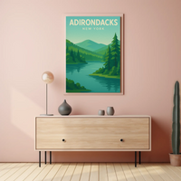 Adirondacks New York Minimalist Nature Travel Poster PosterGoat