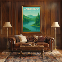 Adirondacks New York Minimalist Nature Travel Poster PosterGoat