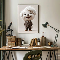 Adorable Dog in Stylish Suit Animal Poster PosterGoat