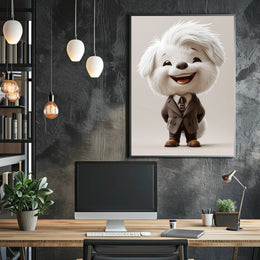 Adorable Dog in Stylish Suit Animal Poster PosterGoat