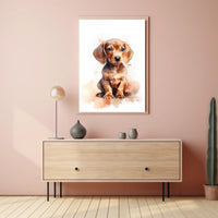 Adorable Puppy Watercolor Illustration: Animal Poster PosterGoat