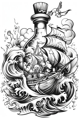 Adventure Awaits Nautical Scene Artistic Poster PosterGoat