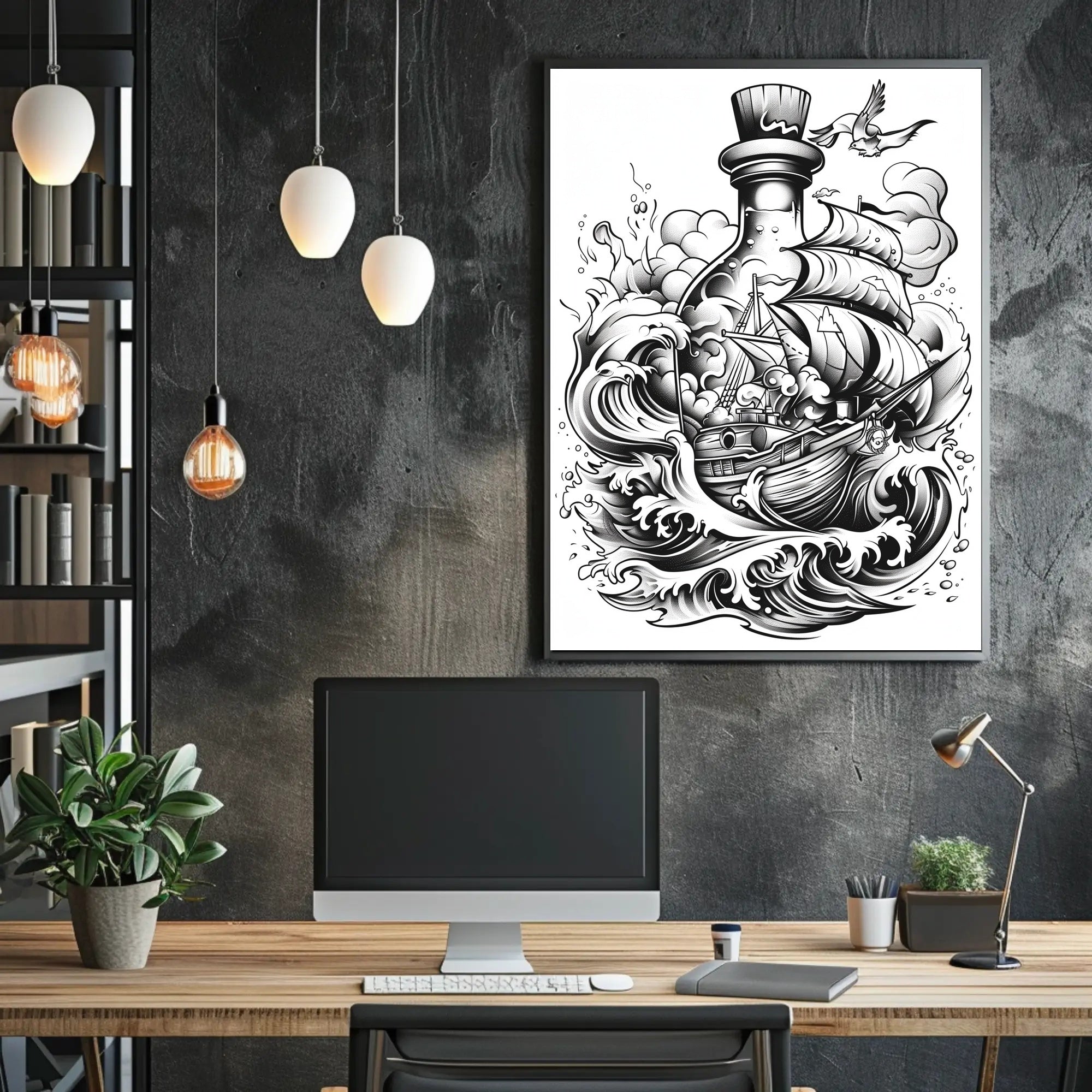 Adventure Awaits Nautical Scene Artistic Poster PosterGoat