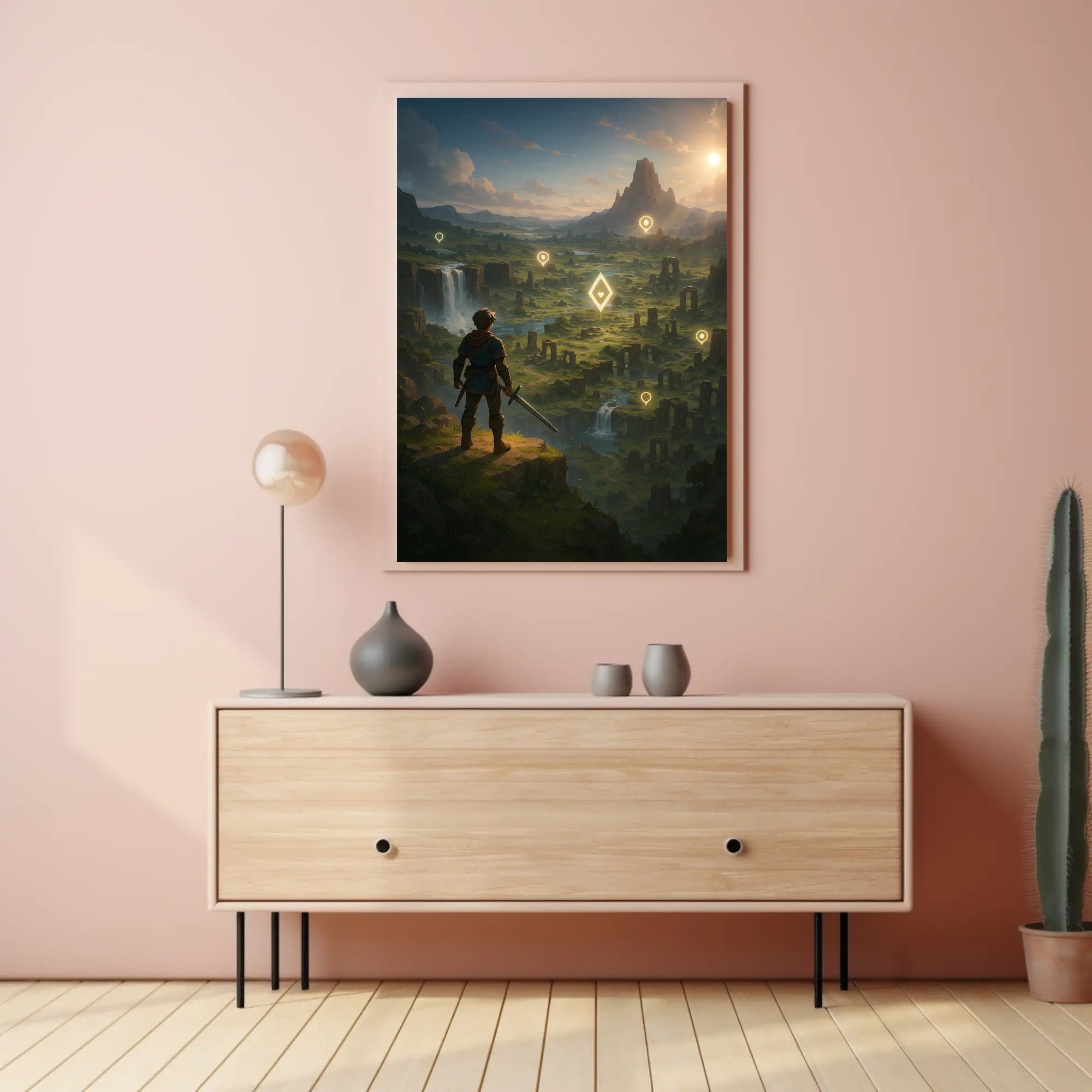 Adventurer's Quest: Fantasy Landscape Exploration Poster PosterGoat
