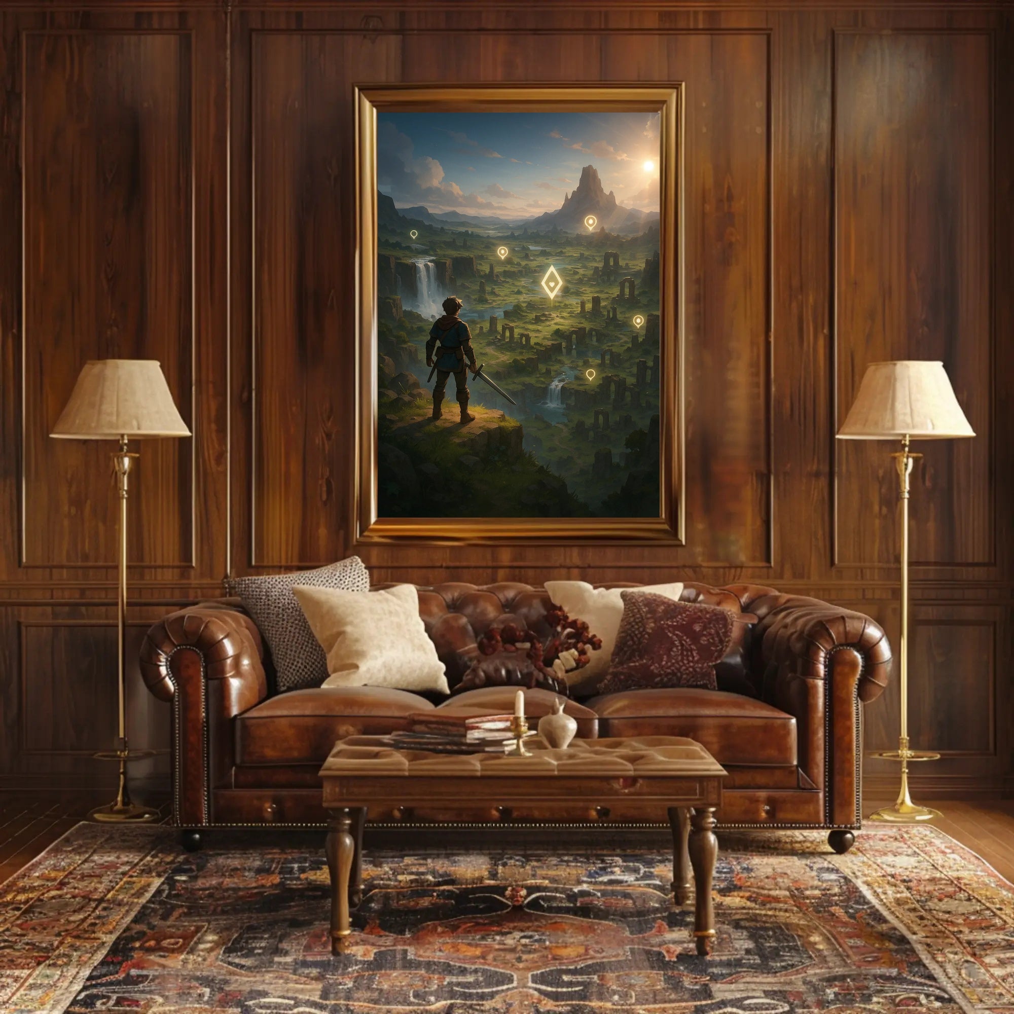Adventurer's Quest: Fantasy Landscape Exploration Poster PosterGoat