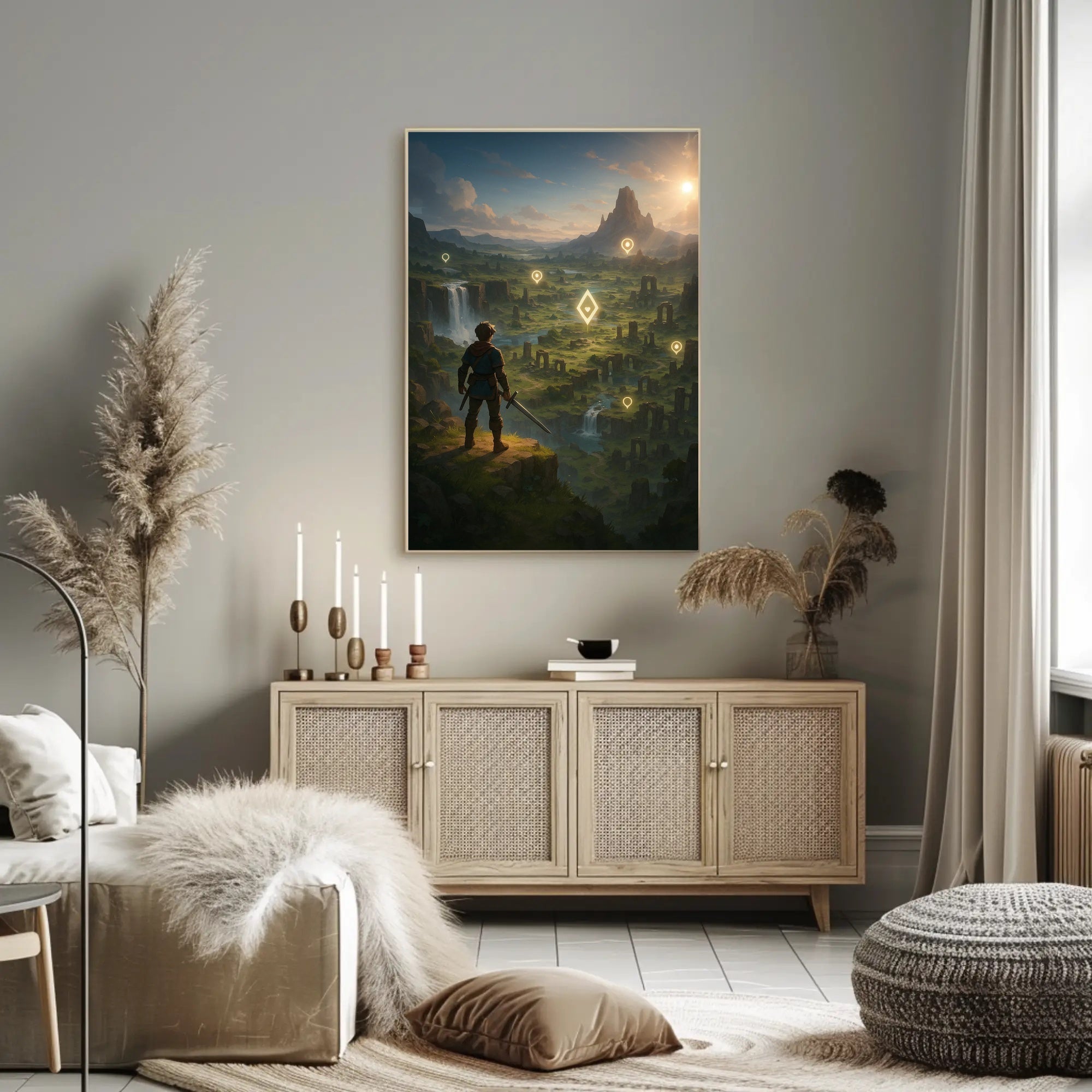 Adventurer's Quest: Fantasy Landscape Exploration Poster PosterGoat